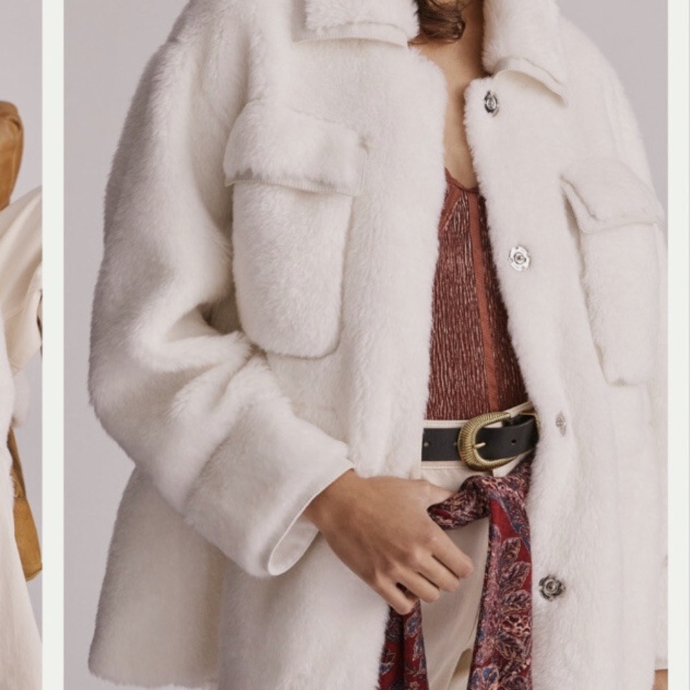 Anthropologie Cream Teddy Jacket